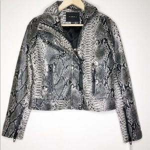 BLANKNYC Snake Print Faux Leather Jacket
